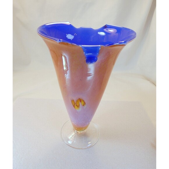 Handblown Studio Glass Art Vase, Multicolored, Signed, 2002 Gallery Purchased - Picture 4 of 9